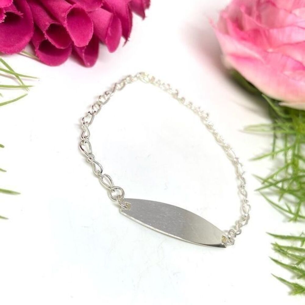 NEW⚜️Silver-Tone Dog Tag Chain Link Bracelet